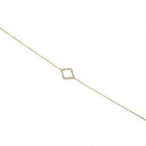 9ct yellow gold diamond design bracelet