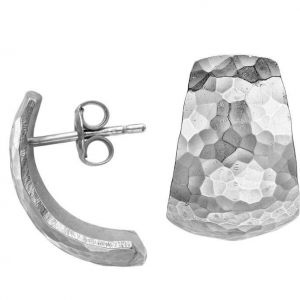 Sterling Silver - Chunky Tapering Half Hoop Nomad Earrings
